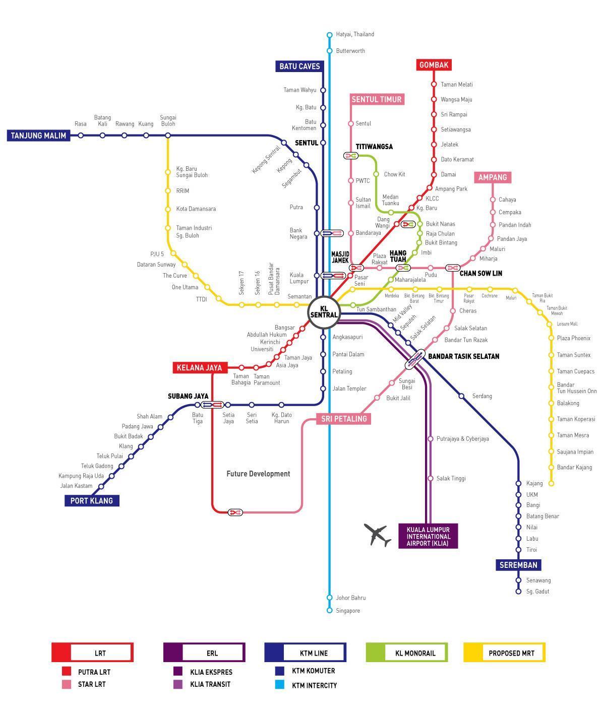КЛ железничке маршруте на мапи