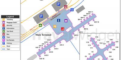 Главни аеродром Куала Лумпур, терминал карта