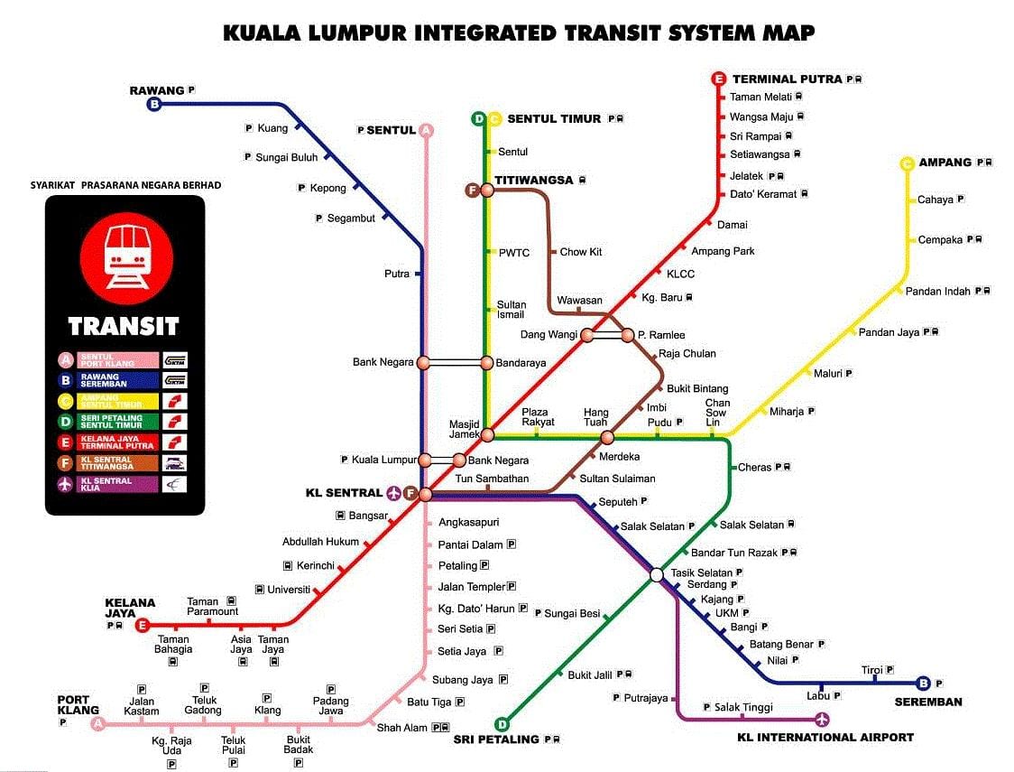 карта метро Куала Лумпур