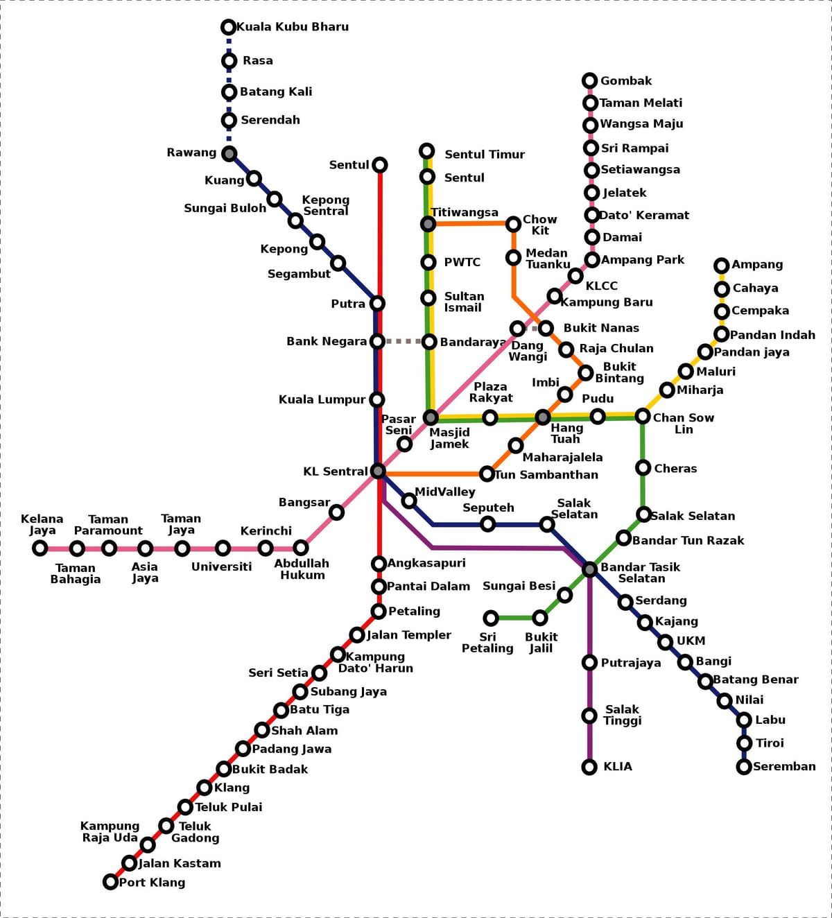 Малезија метро карта