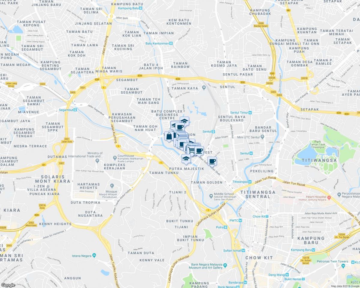 Карта Јалан Ипох Куала Лумпур