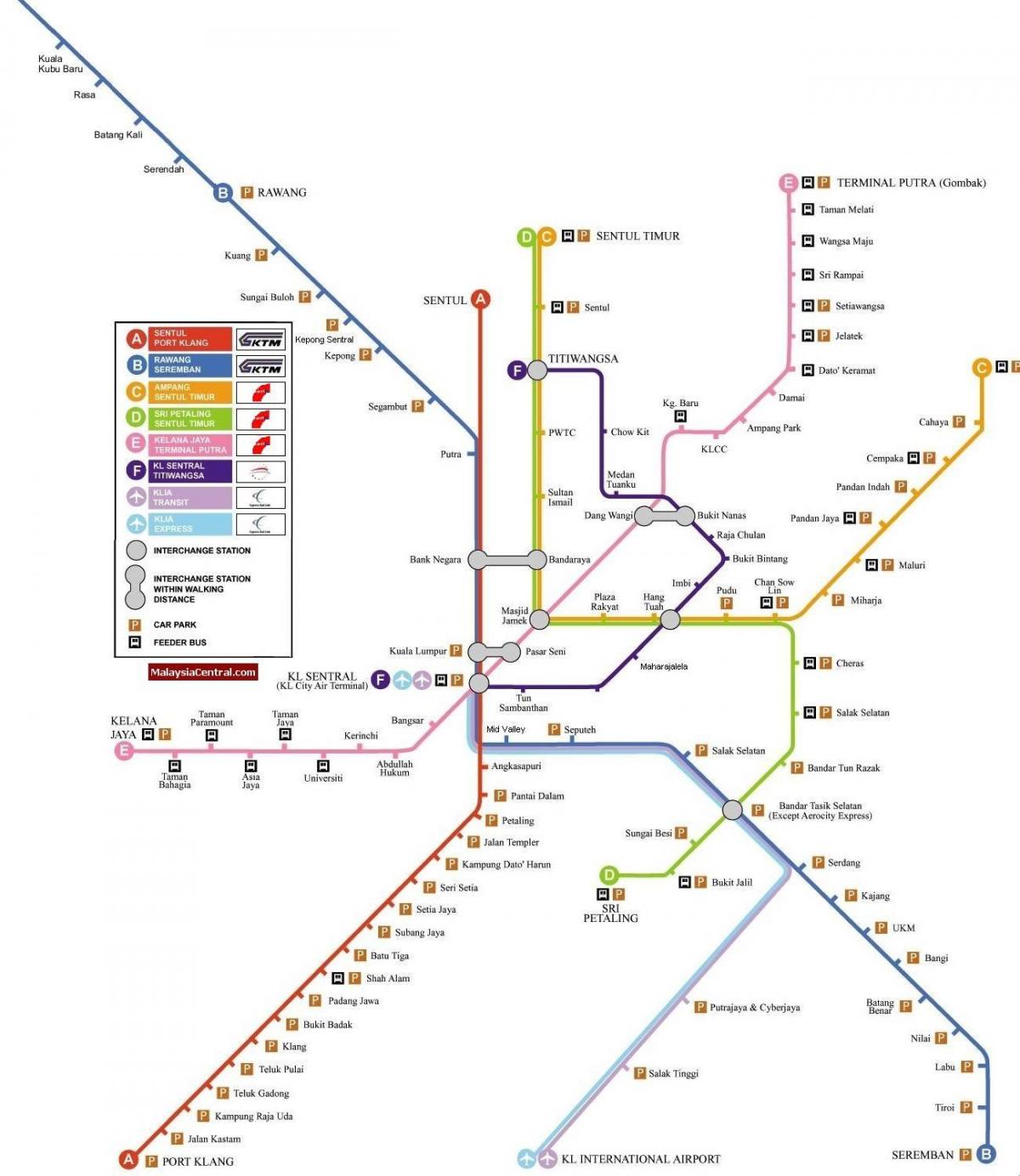 Куала Лумпур легкорельсового мапи