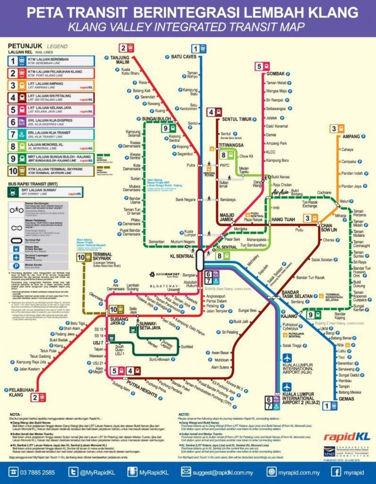 Кланг долини железнички транзит мапи