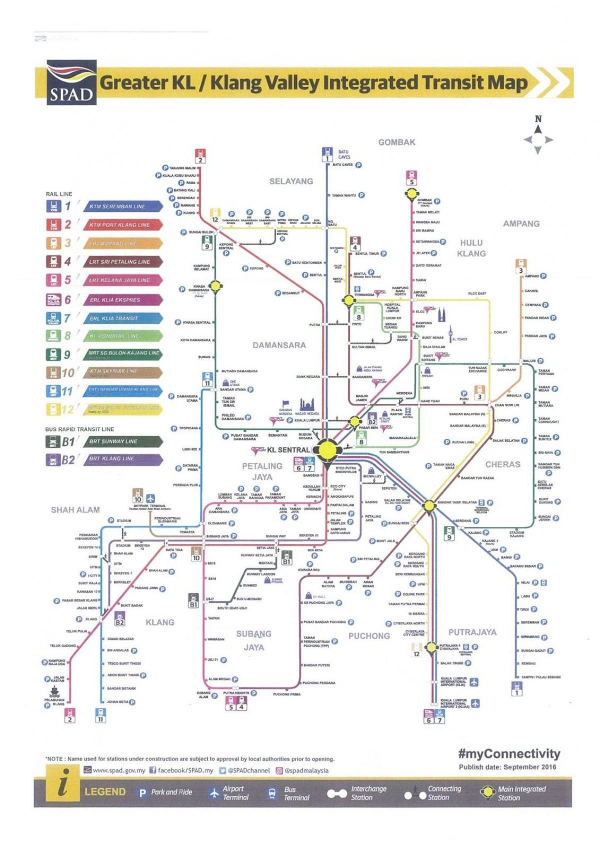 транзит Куала Лумпур железничких мапи
