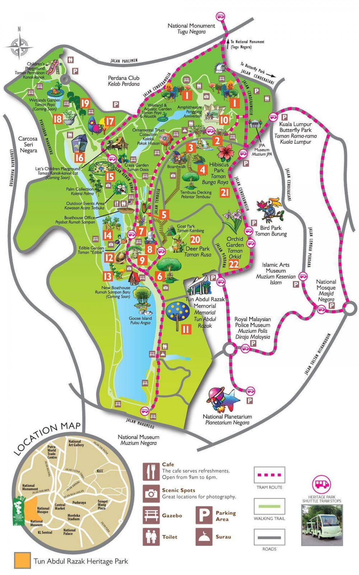 Карта Ботаничка башта Пердана