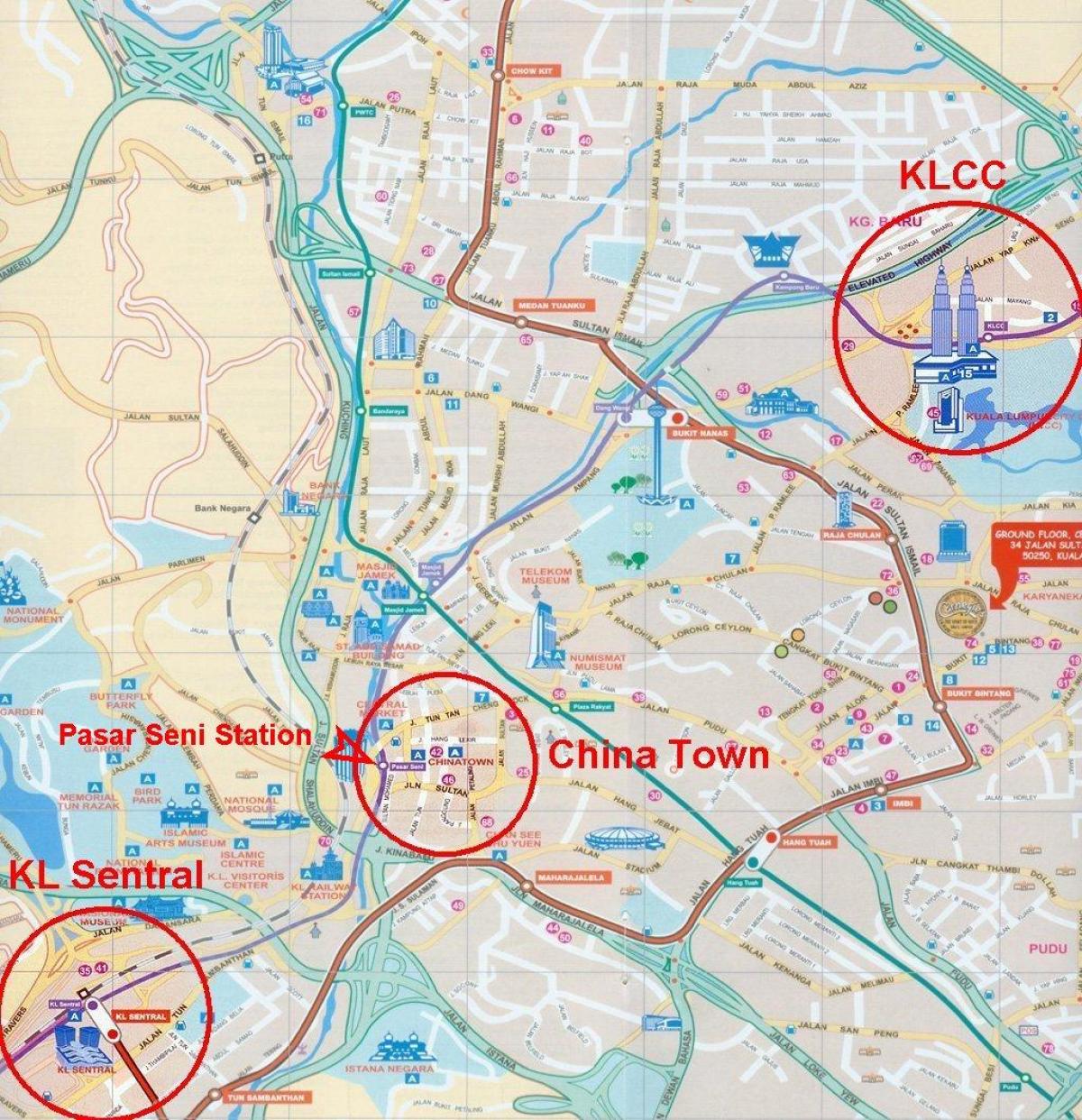 Кинеска четврт у Куала Лумпуру мапи