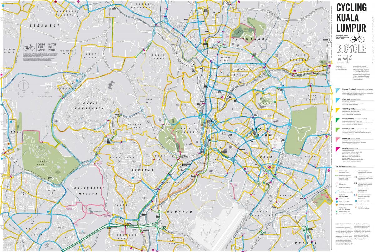 Карта бициклистичких Куала Лумпур бицикл