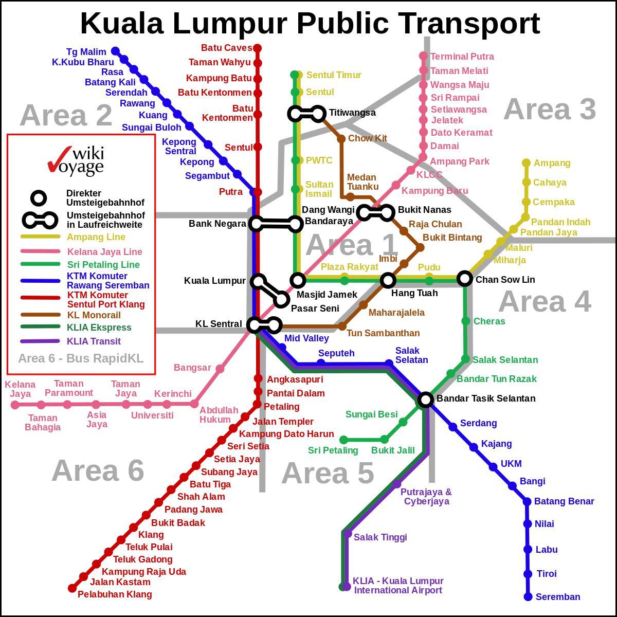 јавни превоз Куала Лумпура мапи