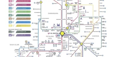 Транзит Куала Лумпур железничких мапи