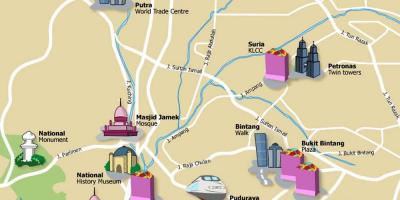 Туристичка карта Куала Лумпур, Малезија